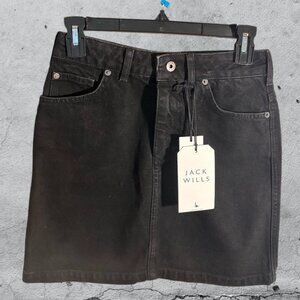 Jack Willis Black Denim Mini Skirt size 4 NWTS